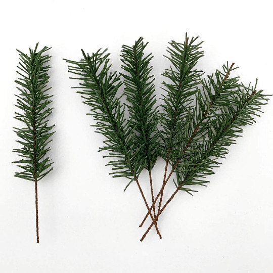 Set of 6 Paper Pine Sprigs for Feather Trees and Crafting ~ Austria